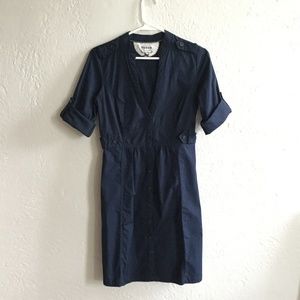 Mango Vintage Style Sailor Navy Blue Dress